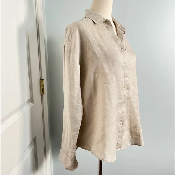 Uniqlo 100% linen essential Button Down Shirt size XS - Picture 7 of 11